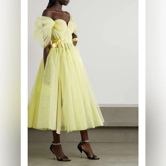 NWT Alexander McQueen Off the Shoulder Tulle Midi Dress Paris Runway IT 38 US 2 - Picture 8 of 8